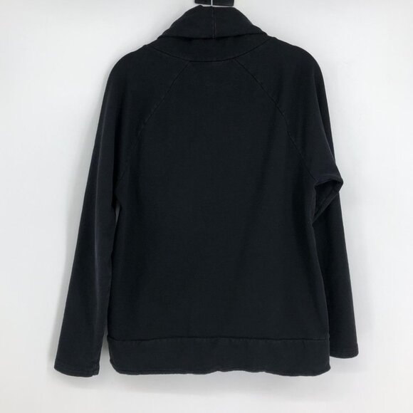 Fig chalet Black Blazer style Cardigan w/2 buttons pronounced lapels + pockets S - Picture 2 of 13